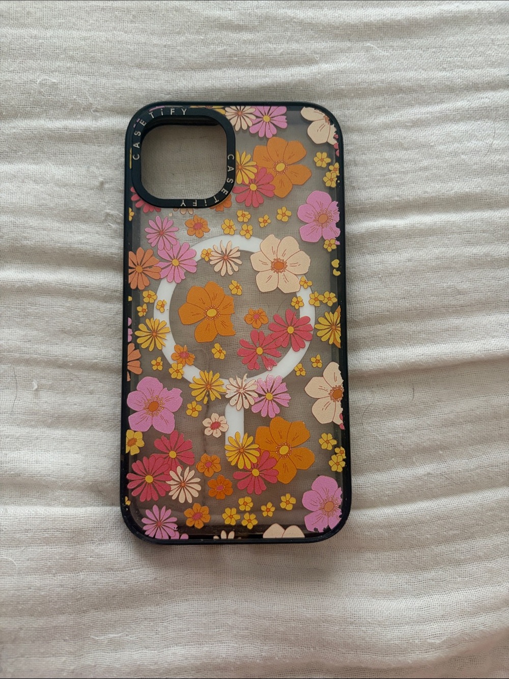 Casetify Floral iPhone 13 Case - Pink, Orange, Yellow & Cream Flowers